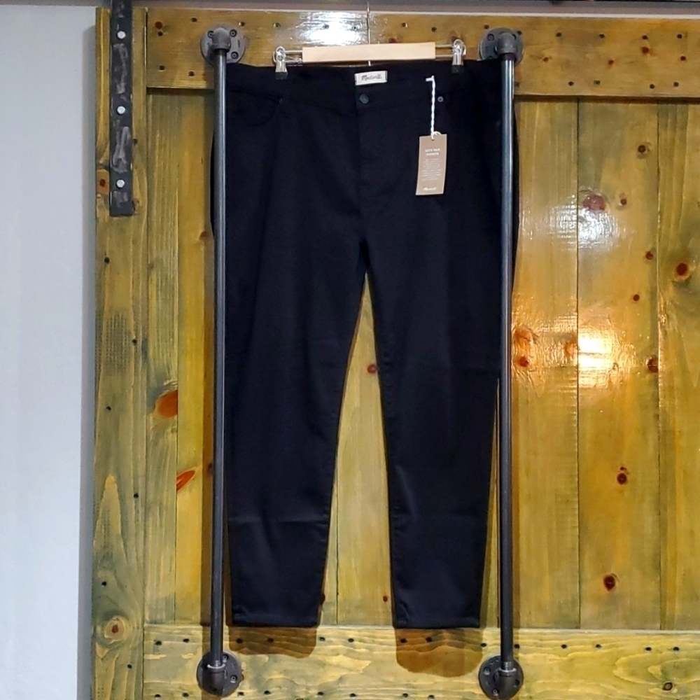 DENIM NEW NWT WOMENS MADEWELL BLACK 8 INCH  SKINNY JEANS W STRETCH  PLUS SIZE 35